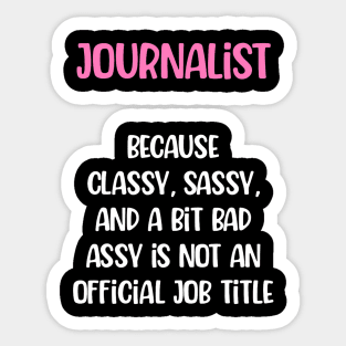 Journalist, Female Journalist Sticker